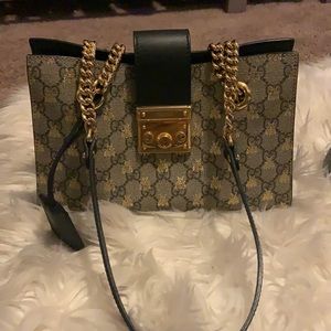 Gucci Bees Small Padlock Shoulder Bag